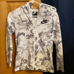Nike zip up. Grey Camo. Size medium. Like new